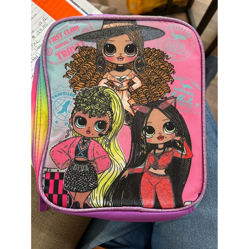 LOL Surprise OMG Girls Insulated Lunch Box Pink Purple Rainbow Travel Bag